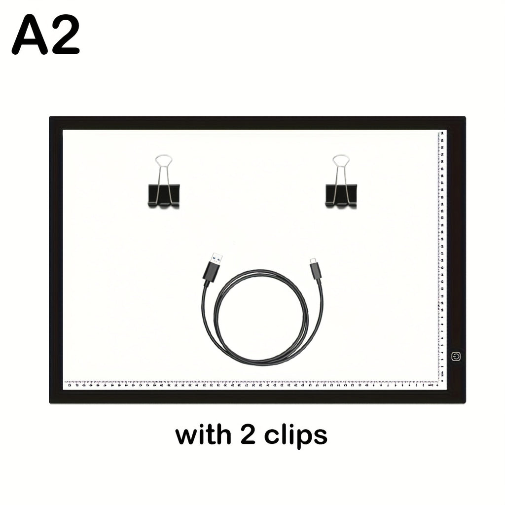 Dual Strip LED Drawing Light Board with Ten-Level Adjustable Brightness and Listed Acrylic Surface, Black Light Pad in Two Sizes for Tracing, Sketching and Diamond Painting