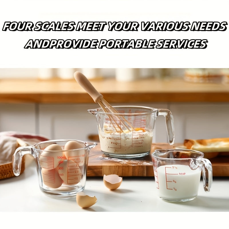 Glass Measuring Cups with Single 33.81 oz or Three-Piece 10.14, 16.91 and 33.81 oz Options for Home Baking, Cooking and Everyday Recipe Ingredient Preparation
