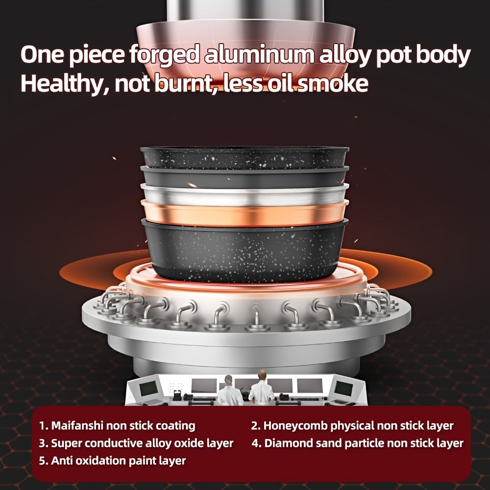 Yin Yang Electric Cooking Pot by Aoran, Black Nonstick Kitchen Cooker with US Plug for Steaming, Boiling, Stir-Frying and Stewing, Gift Bag Option