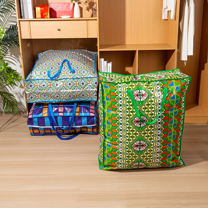 Reusable Moving and Storage Bag with Zipper, Single Large-Size Organizer in Six Colors for Clothes, Bedding, Closet Sorting and Seasonal Holiday Decorations