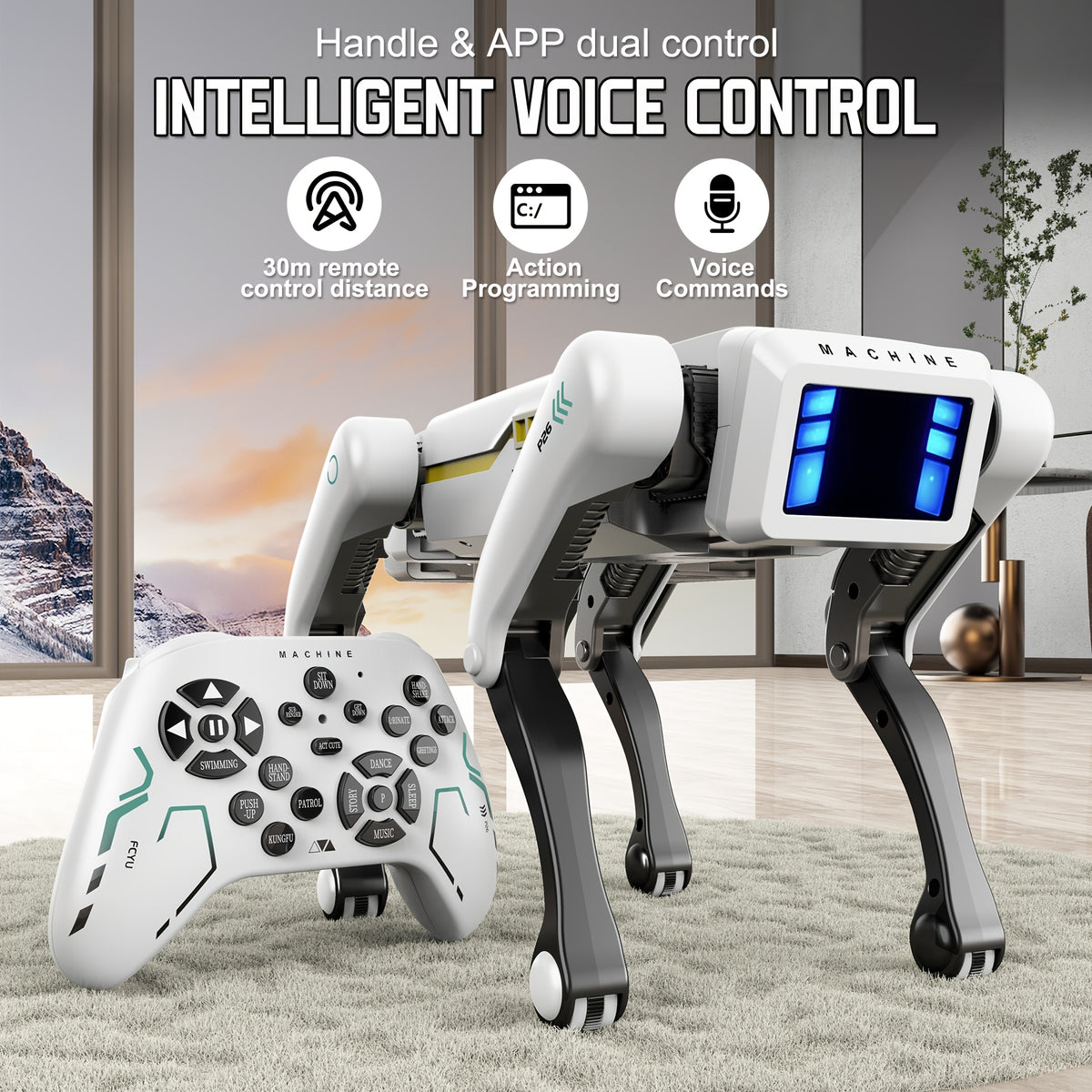 Remote Control Robot Dog Smart Toy-DOG with Listed 2.4GHz Control, Dance and Story Functions plus App Action Programming and Voice-Control Wording for Interactive Play