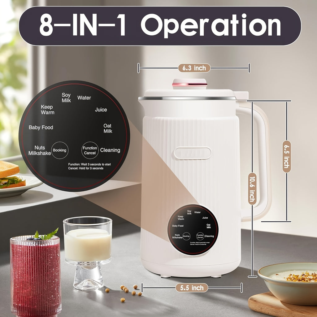 Homemade Nut Milk Maker Machine, Multi-Functional Automatic Plant Milk Blender with One-Touch Operation for Almond, Oat, Soy and Coconut Milk, 27.05 Oz Countertop Blender