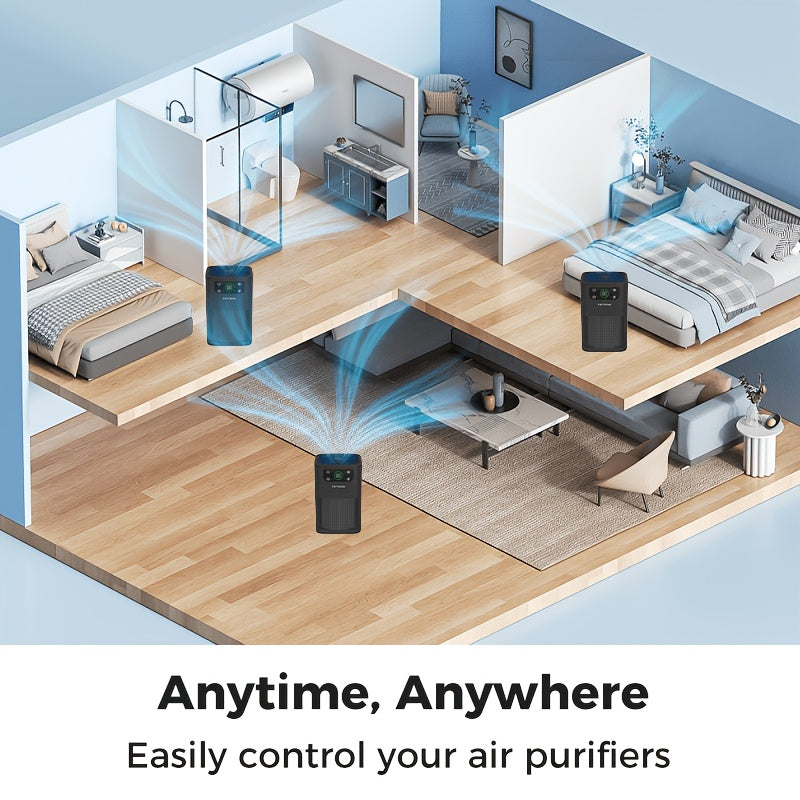 Compact H13 Air Purifier with Aromatherapy Pad, 3-Stage Filtration, Four Fan Speeds, Sleep Mode and Filter-Life Display for Bedroom and Home Office