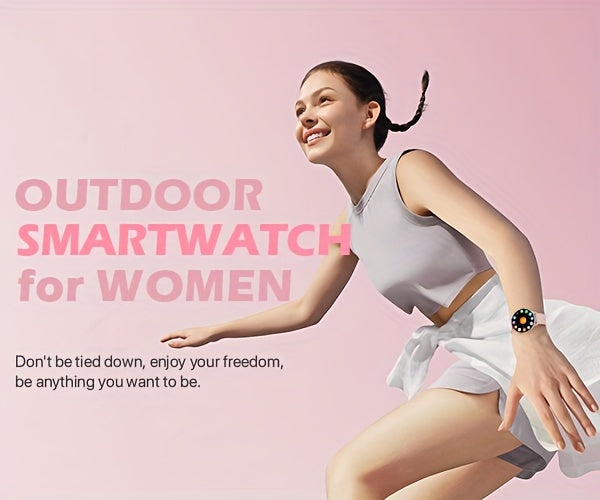Pink Calling Smartwatch for Women with 1.39-Inch Full Touchscreen, Message Alerts, Step Distance and Calorie Tracking, 100+ Sports Modes for iPhone and Android