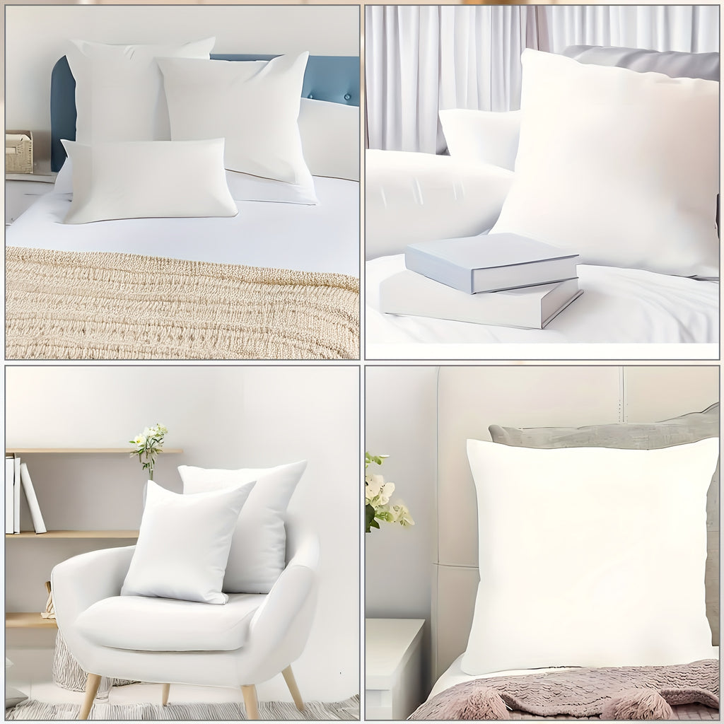 Square Throw Pillow Inserts Set of Four with Listed 7D Polyester Filling, 14, 16, 18 or 22 Inch Size Options for Sofa, Bedroom and Patio Cushion Covers