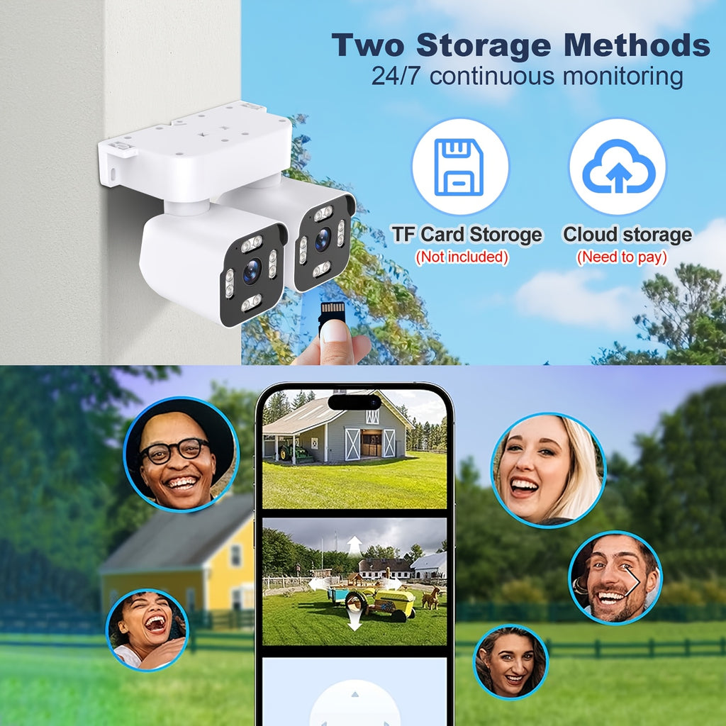 Xparkin WiFi Security Camera YH-A40S with Listed 5MP Dual-Lens PTZ, Full Color Night Vision, AI Motion Detection and Sound Alerts for Home Monitoring
