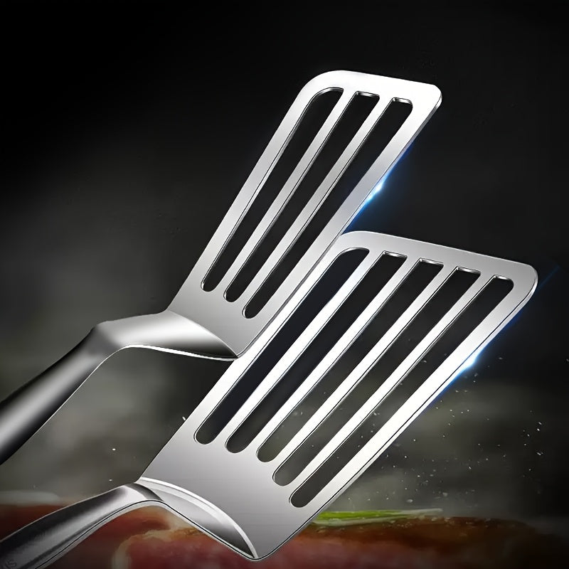 1/2pcs Stainless Steel Multifunctional Serving Tongs - Versatile Kitchen Tool for Easy Handling of Buffets Fish Steaks Breads Salads and Desserts - Durable Rust-proof Ergonomic Design for Easy Presentation and Preparation of Food