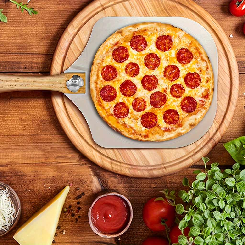 Pizza Tool Set, Seven-Piece Option with Listed Gloves, Oil Brush, Shovel and Knife for Homemade Pizza Preparation with Compatible Oven and BBQ Equipment