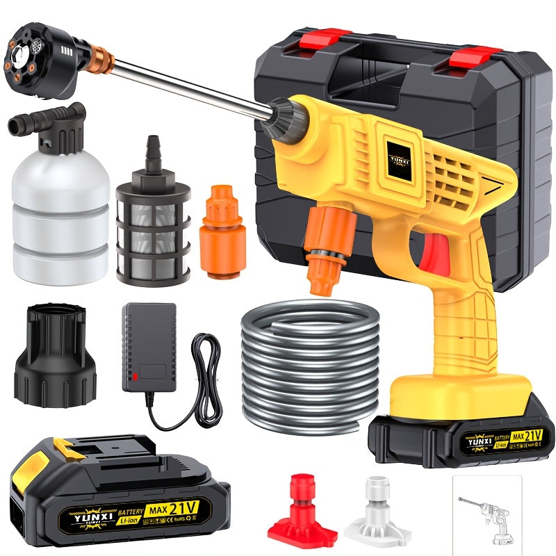 Cordless Pressure Washer for Car, Yard and Garden Cleaning, Portable Water Spray Gun with One- or Two-Battery Options and Selected Tool Box Packages