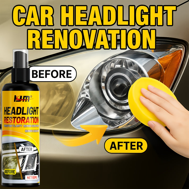 Headlight Restoration Polish Kit, Exterior Lens Appearance Care for Compatible Vehicles with Surface Yellowing and Oxidation Detailing References