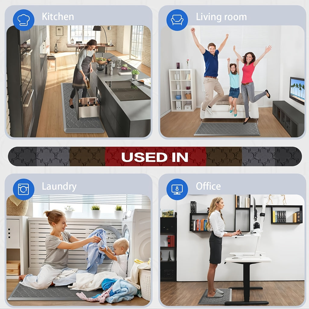 Cushioned Foam Floor Mat in Gray or Black, Single Standing Mat in 17.3 x 29.5 or 17.3 x 47 Inches for Kitchen Sink, Laundry and Home Office Areas