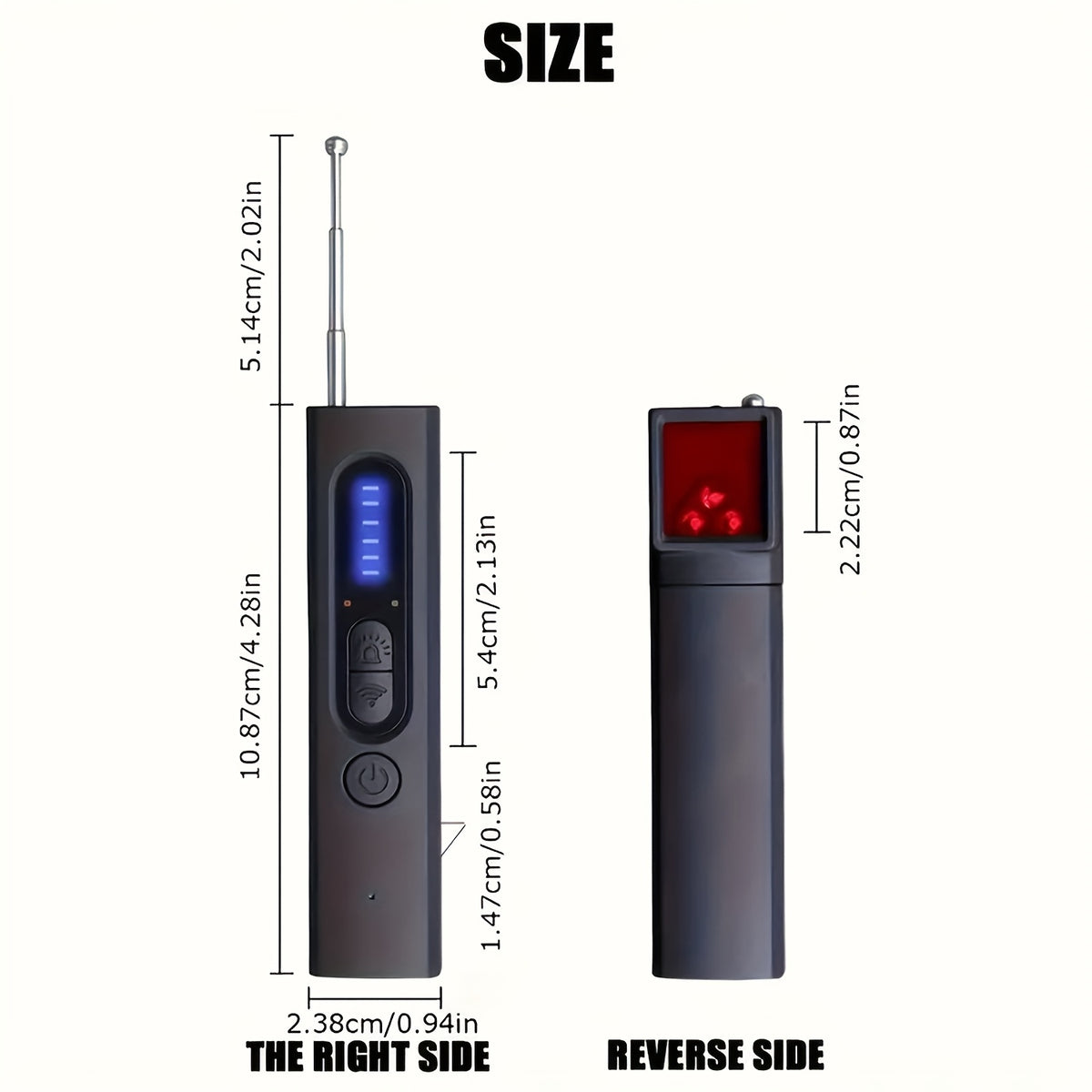 Hidden Camera Detector and RF Signal Scanner, Portable Rechargeable Anti-Spy Bug Finder for Hotel Travel, Home, Office and Car Checks