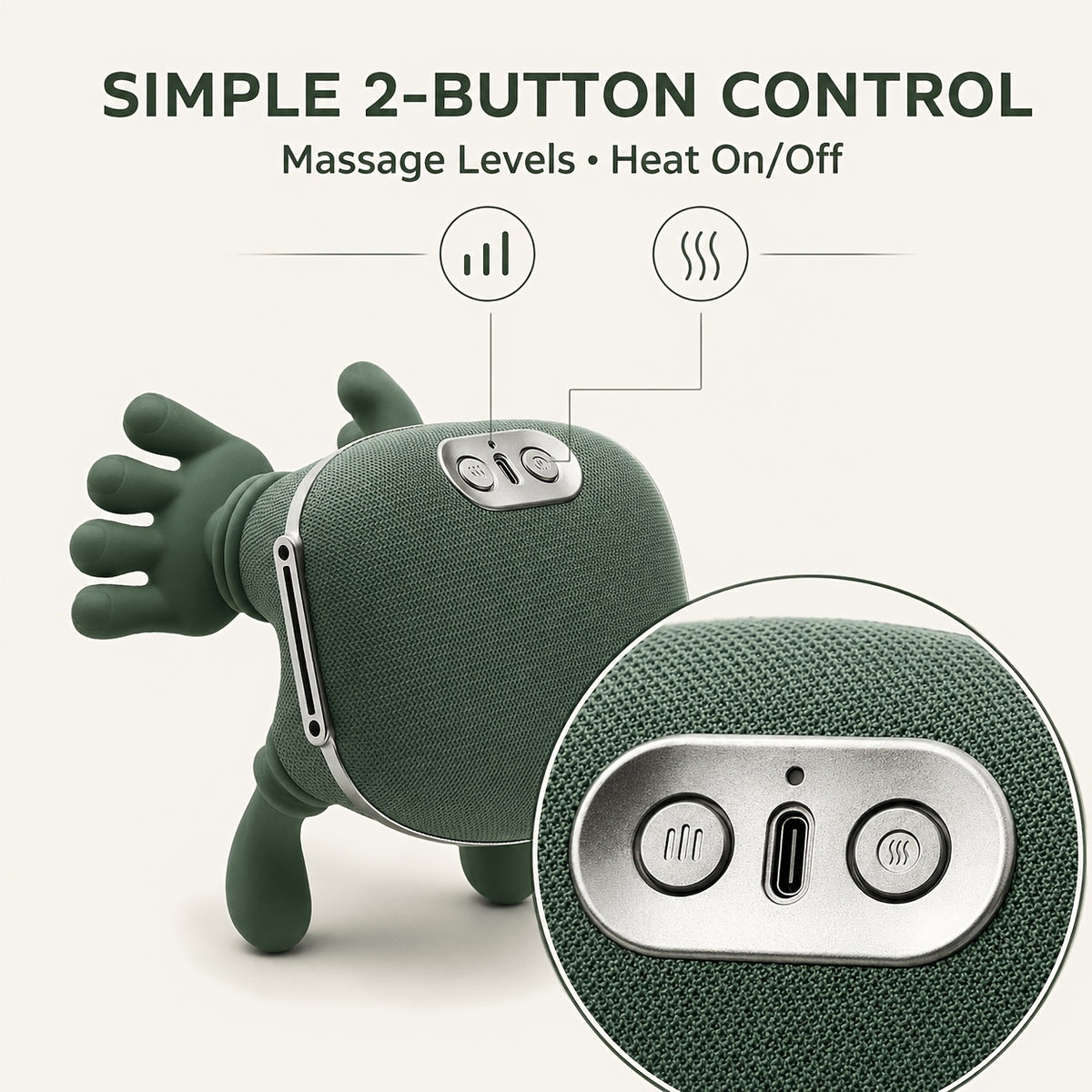 Dual Roller Hand Massager with Heat and Air Compression, Three Listed Modes and Adjustable Intensity, Rechargeable Portable Device in Massager+board Option