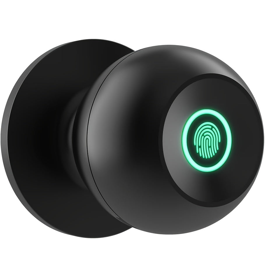 Rechargeable Smart Door Knob with Fingerprint, App and Physical Key Access, Entrance, Passage and Privacy Modes, K10 Finish Options