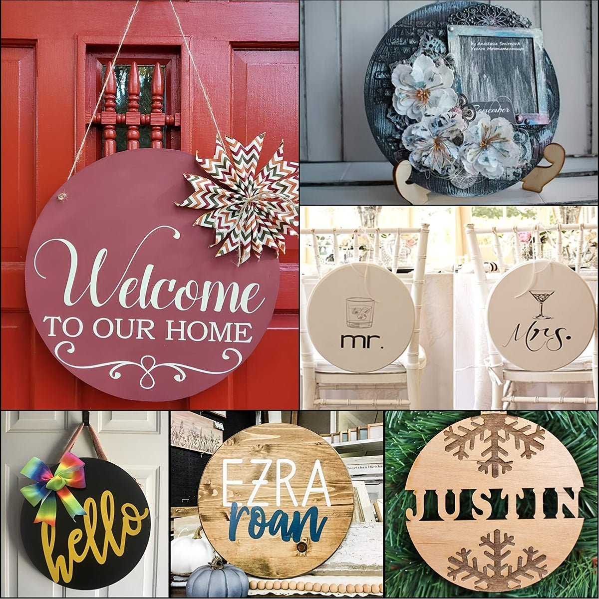 Wooden Craft Blanks in Round, Square and Heart Shapes, 130pcs or 65pcs with Twine Options for DIY Painting, Personalized Gift Accents and Wedding Decor