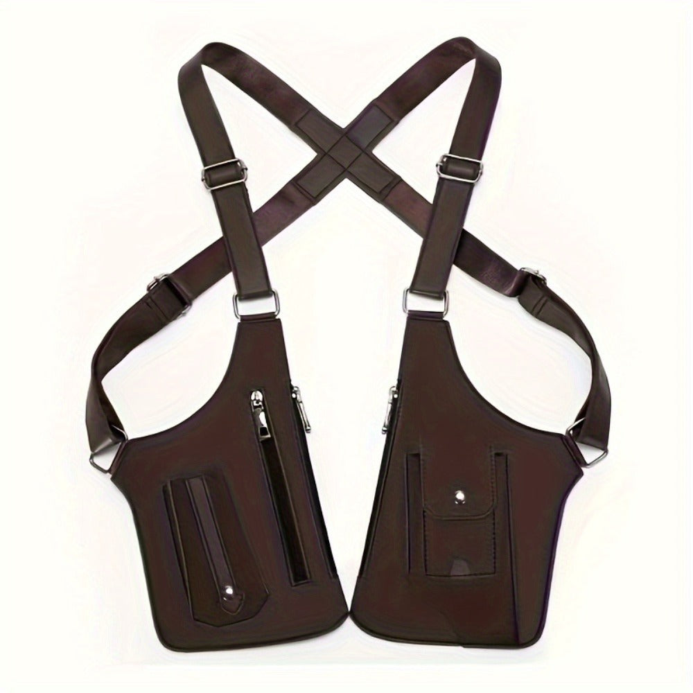 Men's Underarm Strap Bag in Black with Retro Styling for Everyday Phone Carry, Outdoor Walks, Cycling and Hiking Gift Ideas for Boyfriend or Father