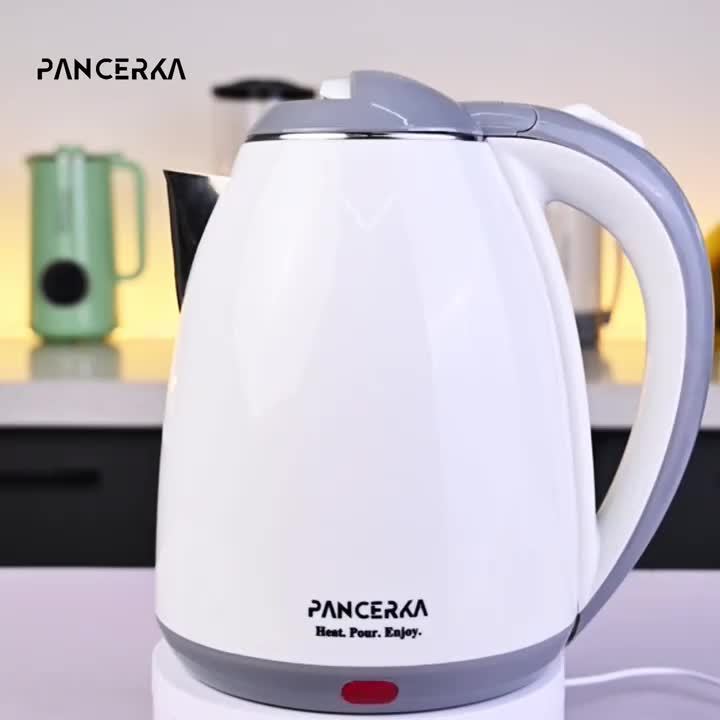 Pink or White Electric Tea Kettle by PANCERKA with Listed 1.8-Liter Capacity, Stainless Steel Material and Automatic Shutoff for Countertop Hot-Water Preparation
