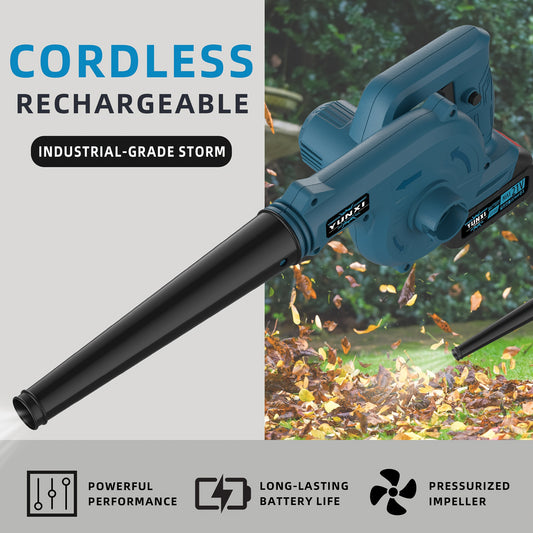 Cordless Leaf Blower with Two-Battery Accessory Options, Portable Handheld Air Tool in Standard or Upgrade Battery Labels for Home Lawn and Garden Cleanup
