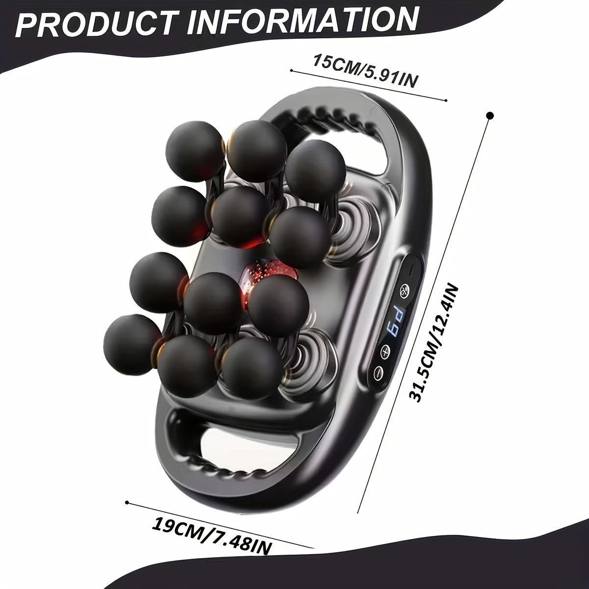 Nine-Mode Multi-Head Massage Gun with Nine Intensity Levels, USB-C Charging and Listed 10-Minute Timer, Grey, Gray 22-Head or 42-Head Model Options