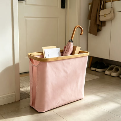 Toilet Paper Storage Basket with Bamboo and 600D Oxford Cloth References, Listed 9–12 Roll Capacity Bathroom Organizer in Five Color Options