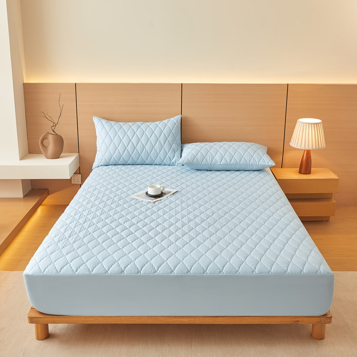 1pc Multi-Color WATERPROOF Mattress Protector Cover, No Pillowcase or Pillow Insert, Soft and Comfortable Solid Color Bedding Waterproof Mattress Cover for Bedroom Guest Room, WATERPROOF Fitted Sheet (Fitted Sheet Only)