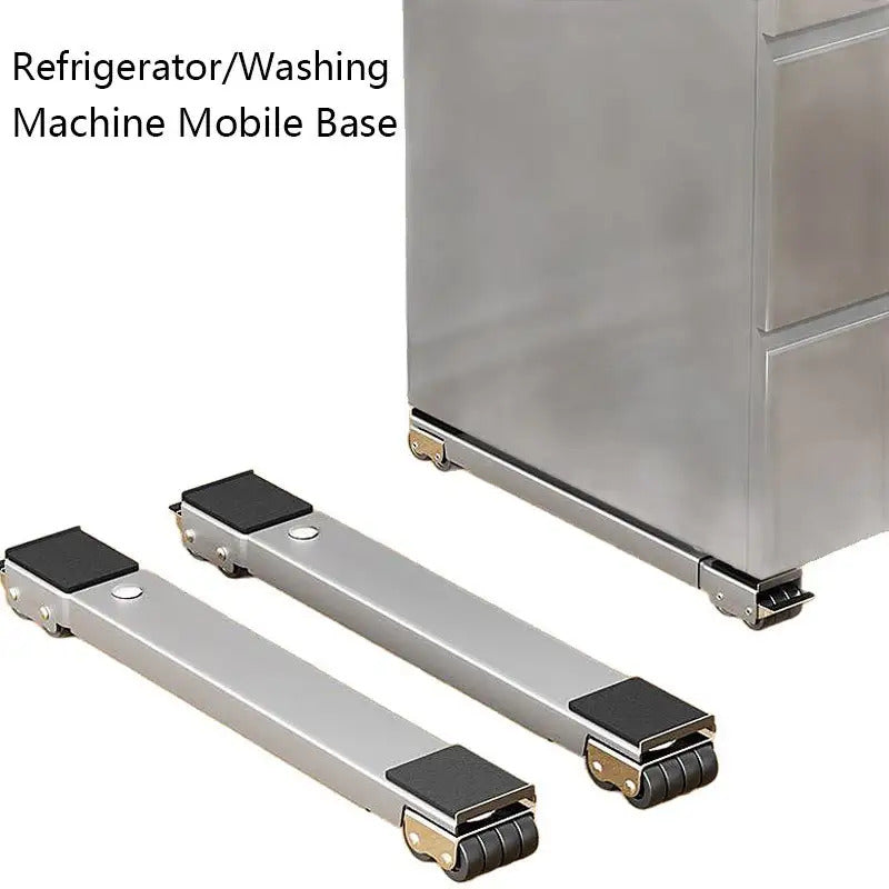 Adjustable Appliance Roller Base in Gray with Locking Casters and Expandable Stand, Two-Piece 24-Wheel or Four-Piece 48-Wheel Options for Home Moving