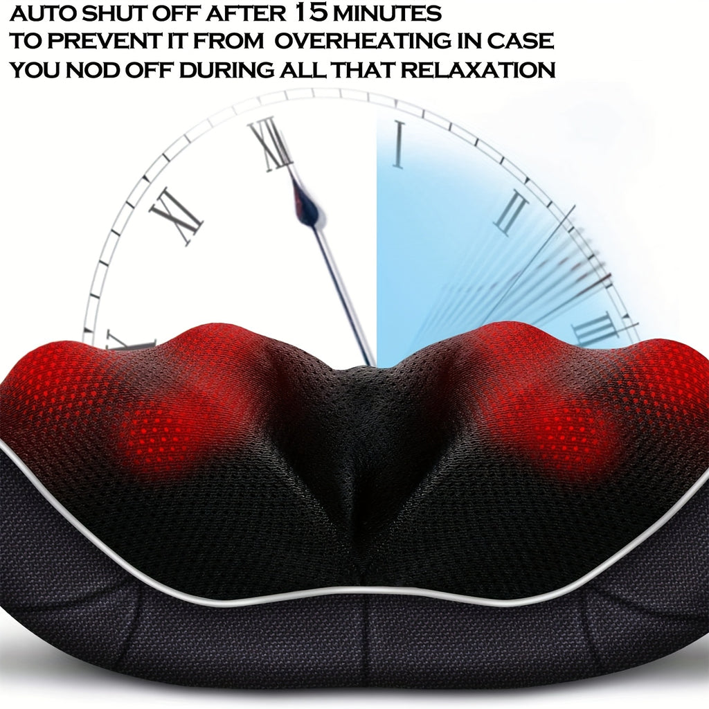 Black Shiatsu Neck and Shoulder Massager with Heat and Deep Kneading Massage for Neck, Back and Waist, Personal Relaxation Gift for Adults