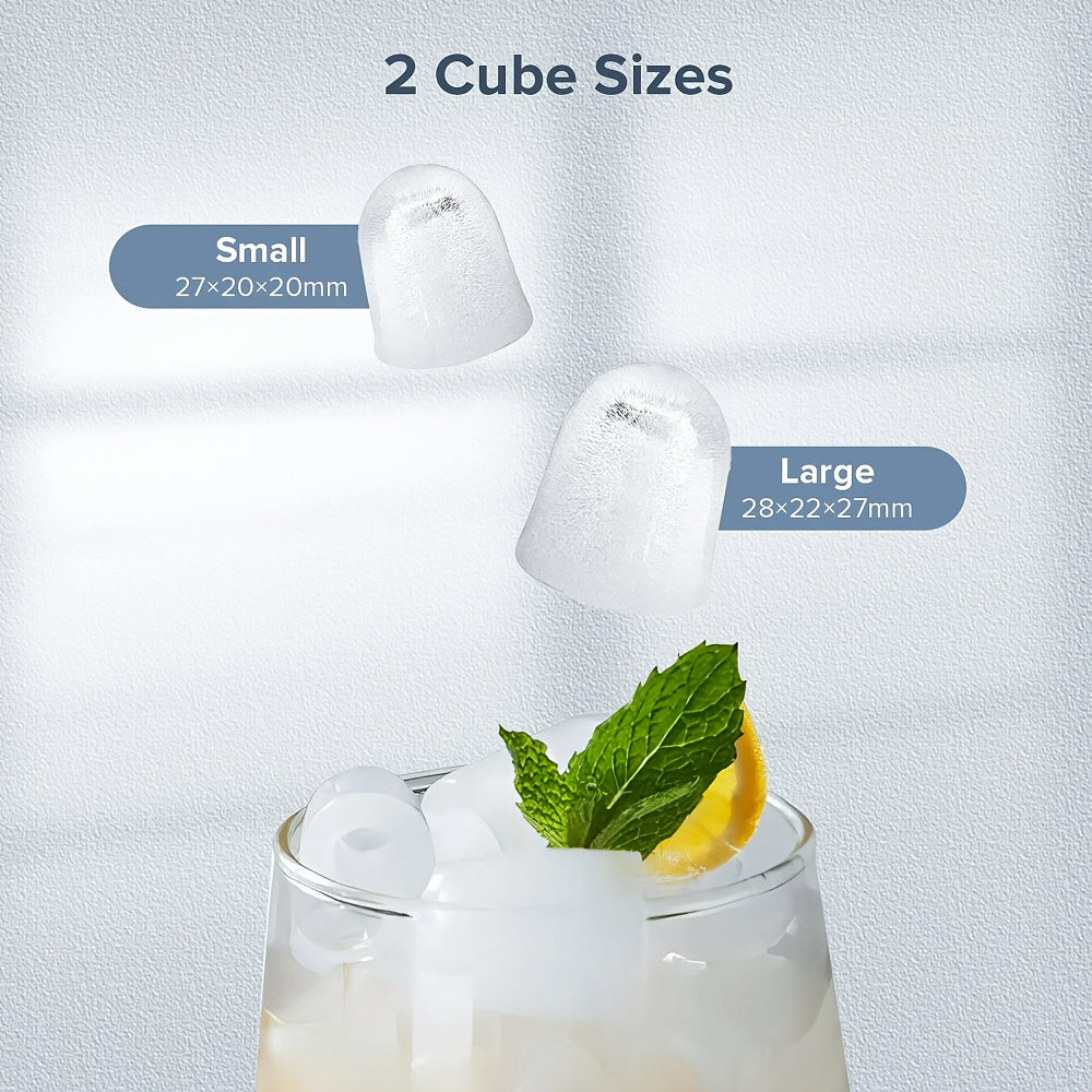 Countertop Bullet Ice Maker in Black, Self-Cleaning Ice Machine with Basket and Scoop for Home Drinks, Listed 9 Cubes in 6 Minutes and 26.5lb Daily Output