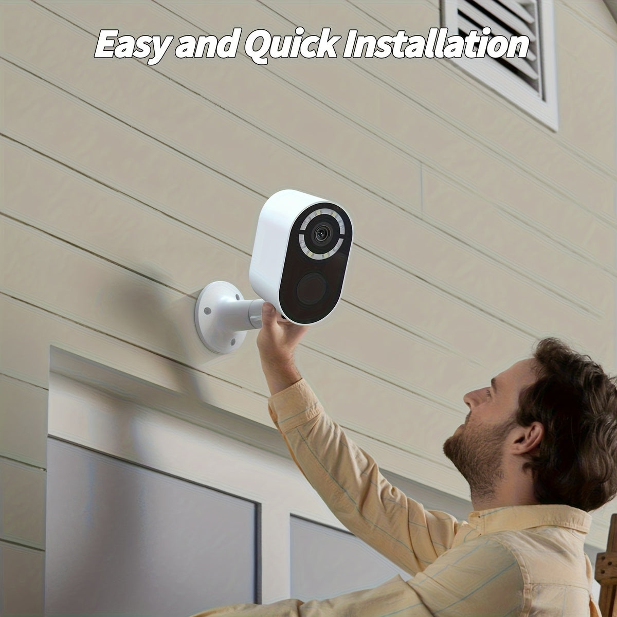 Solar WiFi Surveillance Camera with Listed 2K Imaging, Two-Way Voice and Color Night Vision, White or Black in One- or Two-Piece Home Monitoring Options