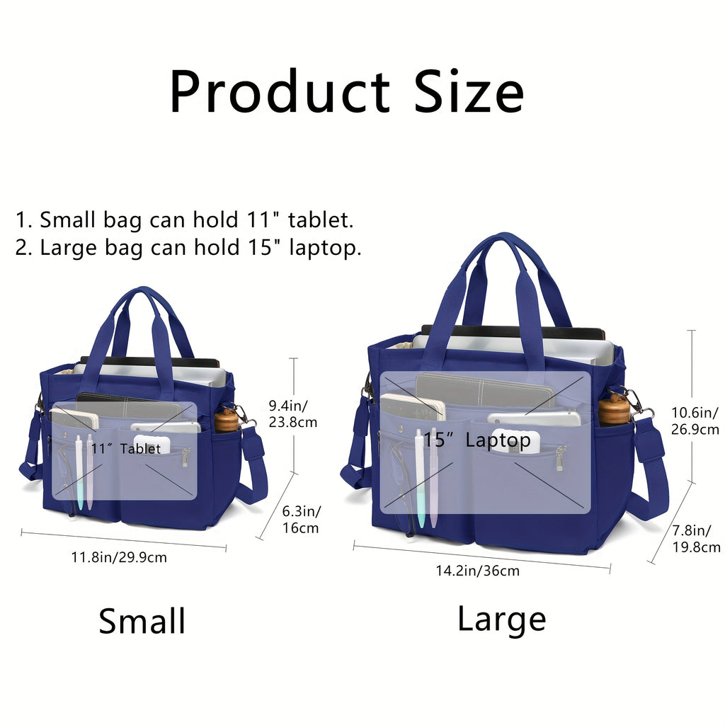 Canvas Handbag Set for Women, Listed 2-Piece Work and Crossbody Shoulder Bag Collection for Travel, Fitness and Daily Use with Small or Large Size Options