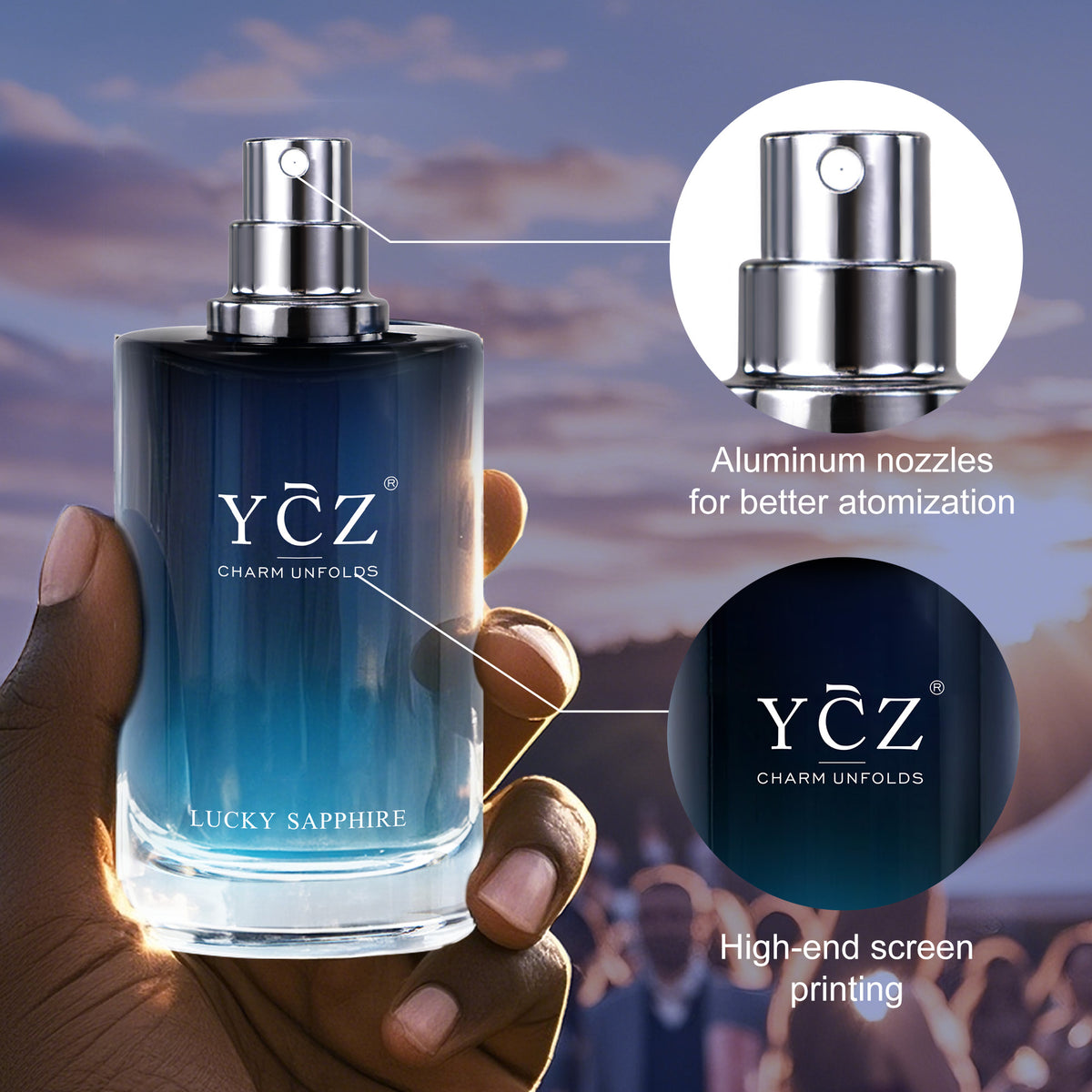 Men's Chypre Eau de Toilette with Listed Woody, Orange Blossom, Leather and Mahogany Notes, Random Single-Bottle and Model Options Plus Two-Piece Perfume Set