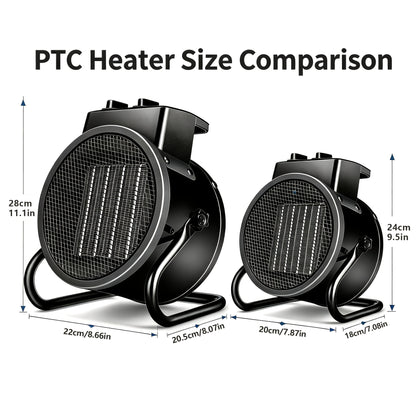 Portable PTC Ceramic Heater with Listed 1500W Heating and Overheat Protection, Black or Yellow Space Heater Options for Manufacturer-Approved Locations