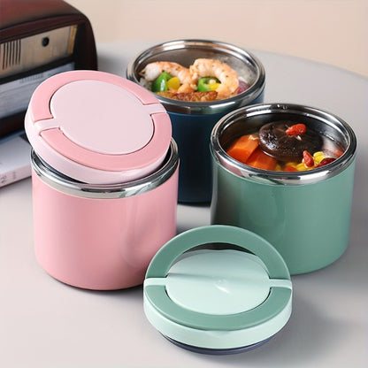 Stainless Steel Lunch Box with Handle, 630ml Green or Blue Bento Container with Listed Stackable Design for Office Meals, School Lunches and Picnic Packing