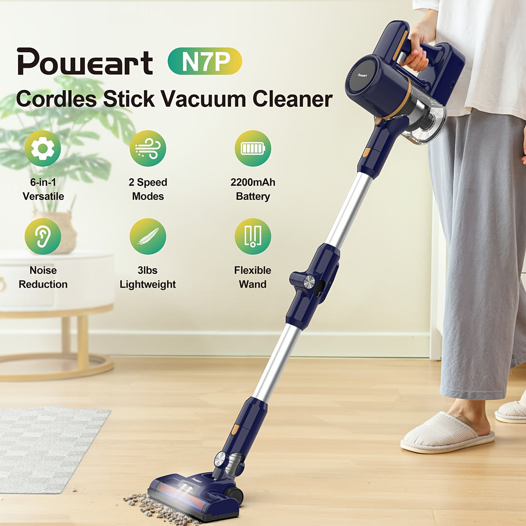 Cordless Vacuum Cleaner with 180° Foldable Tube, INSE Home Vacuum with LED Brush, Listed 45-Minute Runtime and 38.58oz Dust Cup for Hardwood and Pet Hair