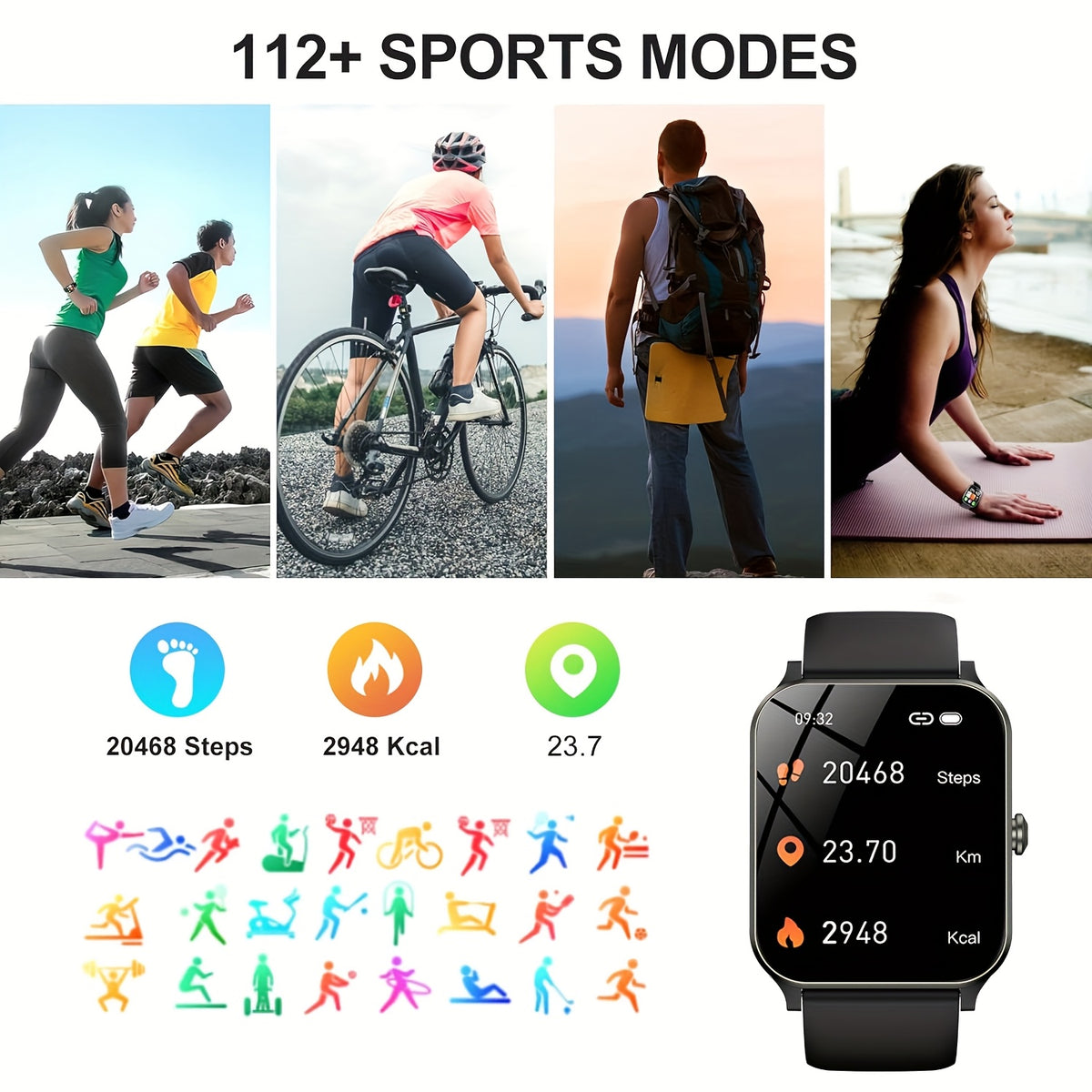 1.9-inch AMOLED Screen Smart Watch, 7-day Battery Life+IP68, Wireless Calling, Information+call Reminder, Monitoring, Step Counting Calorie Calculation Sports Watch, Aluminum Alloy Ultra Light Body