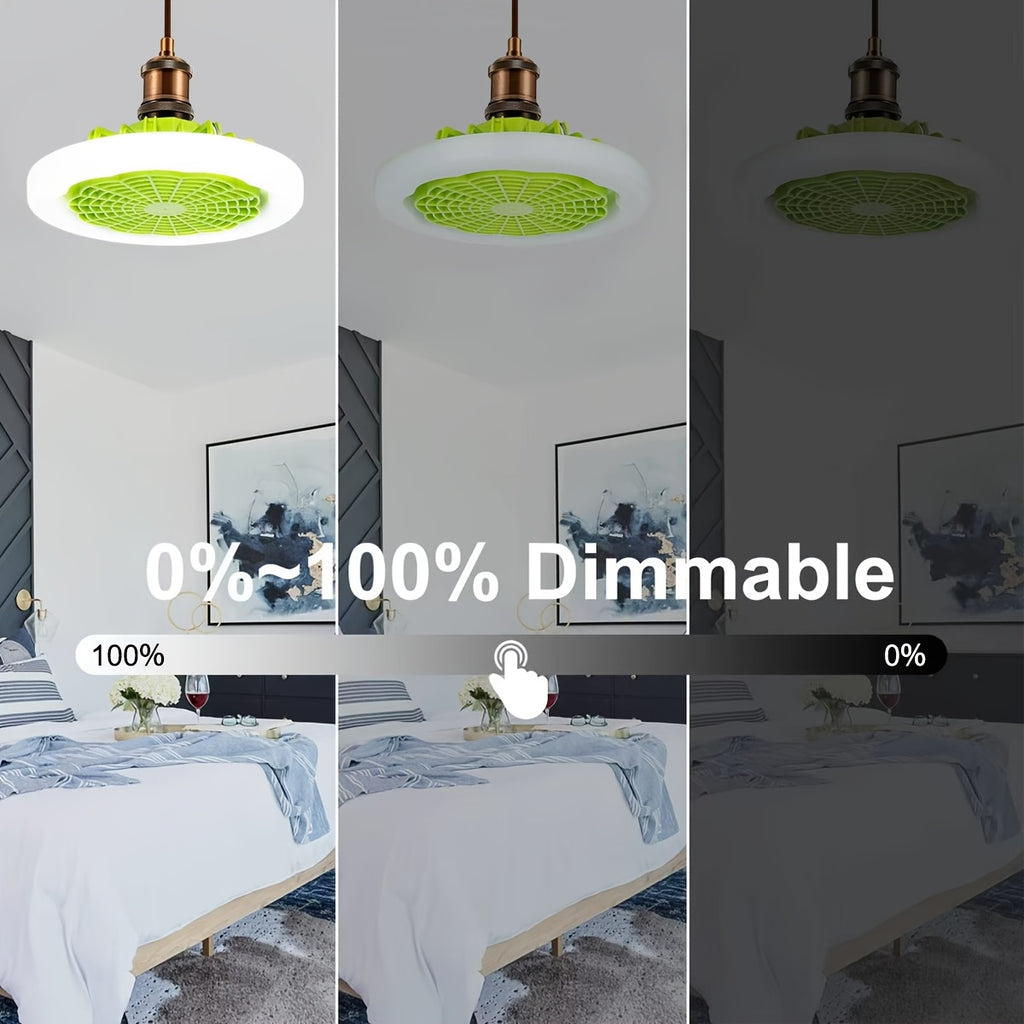 E26 Socket Ceiling Fan Light with Remote Brightness and Fan Speed Adjustment, LED Lighting and Air Circulation for Bedrooms and Living Rooms