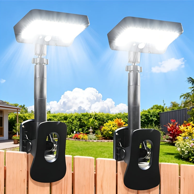 Solar Clip-On Light with Listed 98 LEDs and Three Lighting Modes, One or Two-Pack Options for Compatible Chain-Link Fence, Patio, Yard and Garage Locations