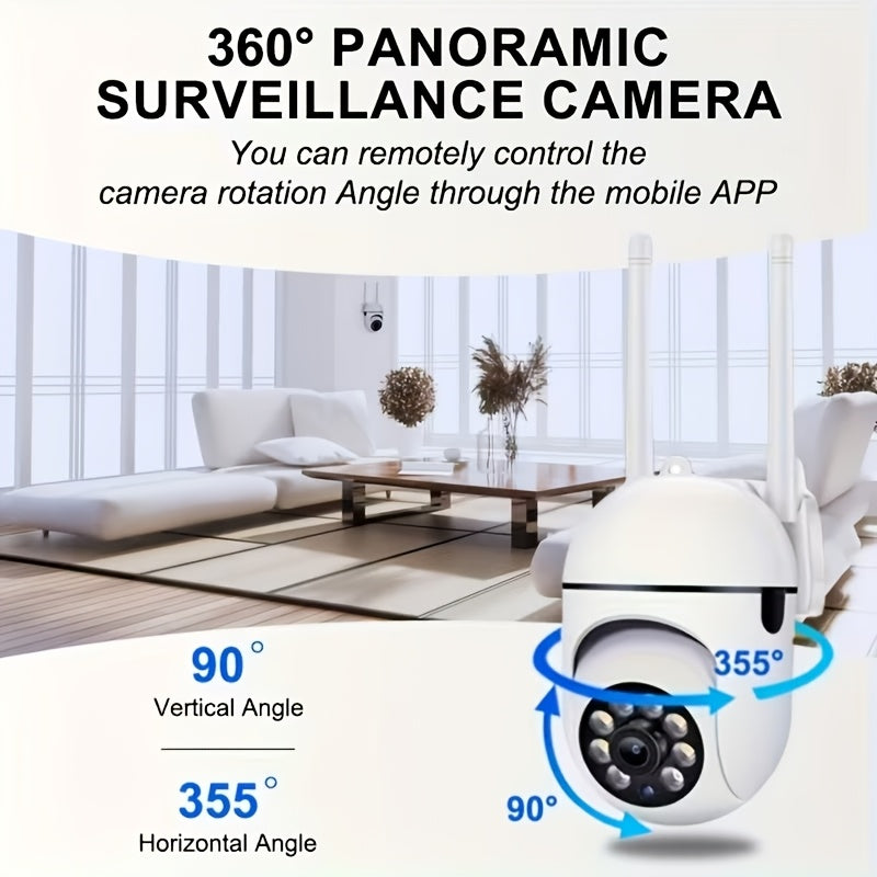 5MP WiFi Security Camera 4-Pack by PHANSATIM with USB Cables, 2.4GHz PTZ Motion Tracking, Color Night Vision, Spotlight, Siren and Two-Way Audio