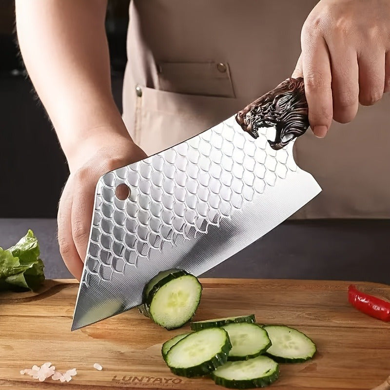 Forged Chef Knife with Listed Ergonomic Handle, Single Multipurpose Kitchen Chopping and Slicing Tool for Home Cooks, Meal Preparation and Cooking Gifts