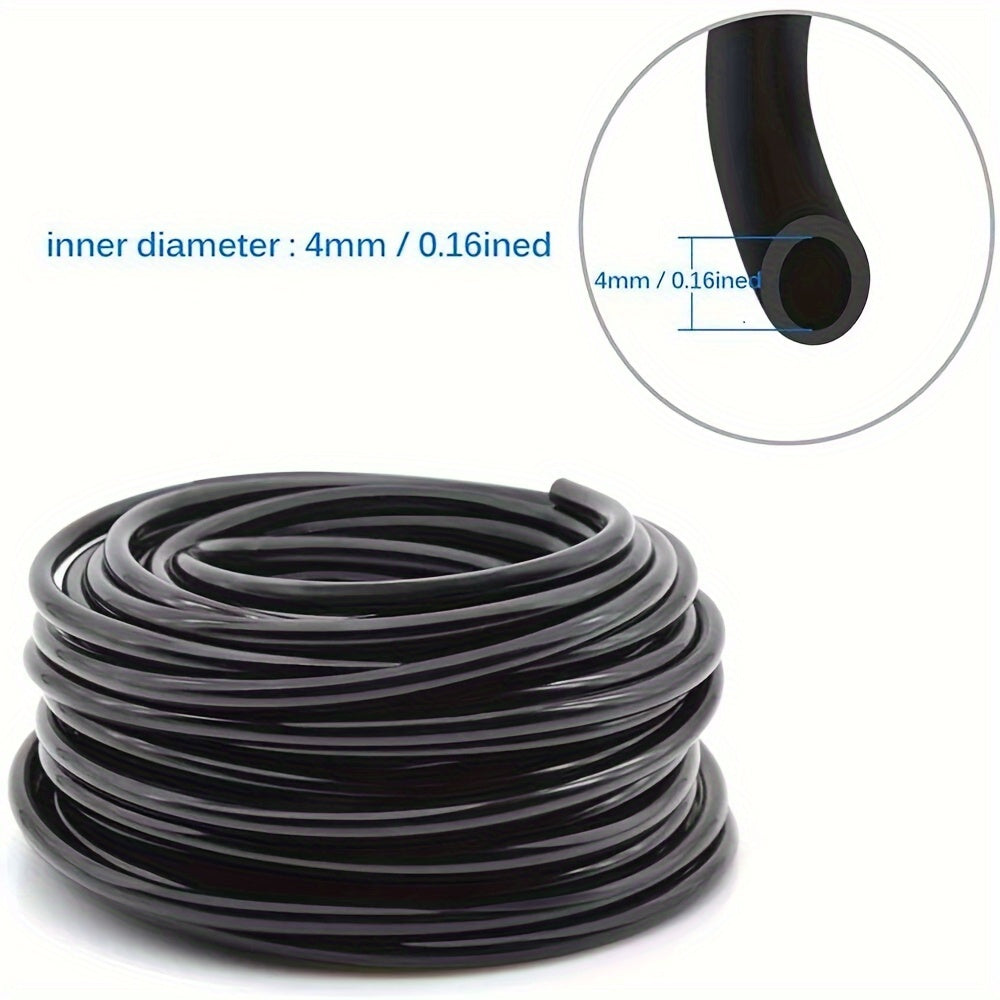 Drip Irrigation Kit with Adjustable Drippers and Spray Nozzle References, Flexible Vinyl Hose in 65ft and 100ft Options for Garden Beds and Patio Plants