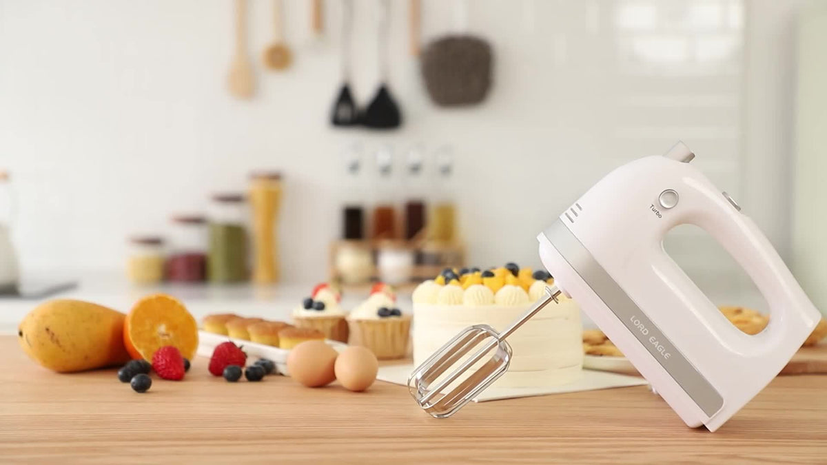 Electric Hand Mixer 5 Speed with Turbo Boost, 5 Stainless Steel Attachments, Handheld Mixer for Cake, Cookies & Bread Dough, with Storage Case Option, Kitchen Baking Gift, 5 Colors