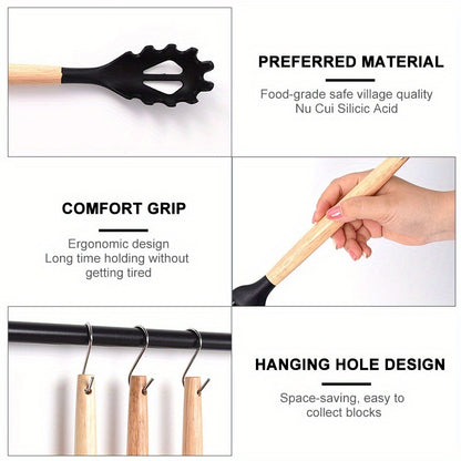 Silicone Cooking Utensil Set, 37 or 44-Piece Kitchen Tool Options in Five Colors for Beginner Cooks, Everyday Meal Preparation and Housewarming Gifts