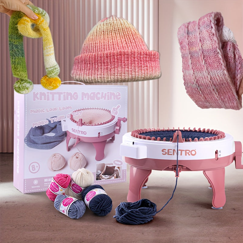 40 or 48 Needle Knitting Machine for DIY Yarn Crafts, Hat and Scarf Projects, Home Handicraft Practice and Handmade Gift Ideas for Knitting Enthusiasts