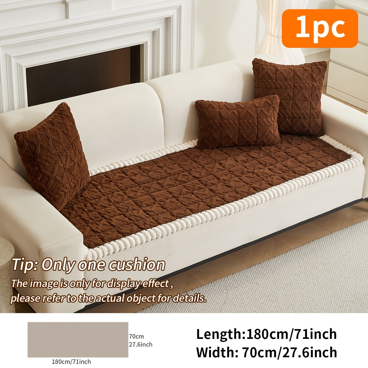 Quilted Sofa Cushion Cover, Single Polyester Seating Layer in Five Colors with Loveseat, 3-Seater, 4-Seater and Plus4 Options for Living Room Refreshes