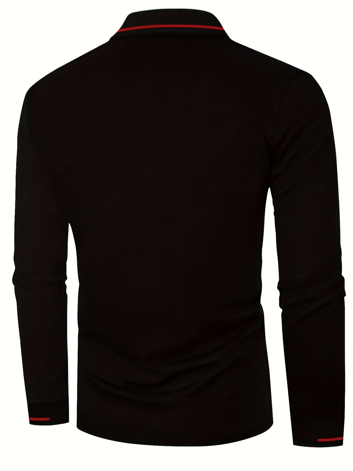 Men's Long Sleeve Polo Shirt, 100% Polyester with Slight Stretch, Regular Fit and Rib-Knit Details for Casual Golf and Spring-Fall Outfits
