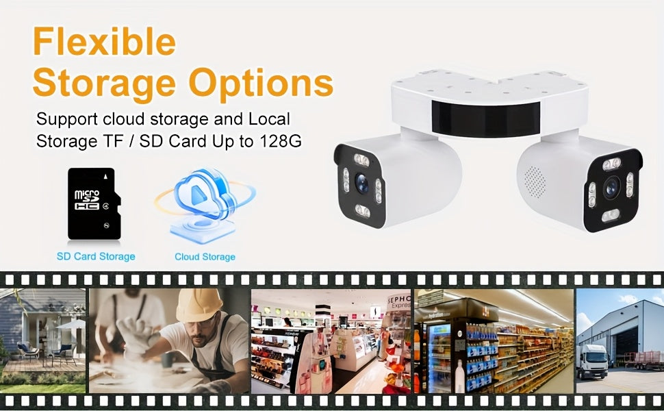 10X Zoom Security Camera with 5MP Dual Lenses, 355° PTZ, 2.4GHz WiFi, Color Night Vision, Two-Way Audio and Motion Tracking for Outdoor Home Monitoring
