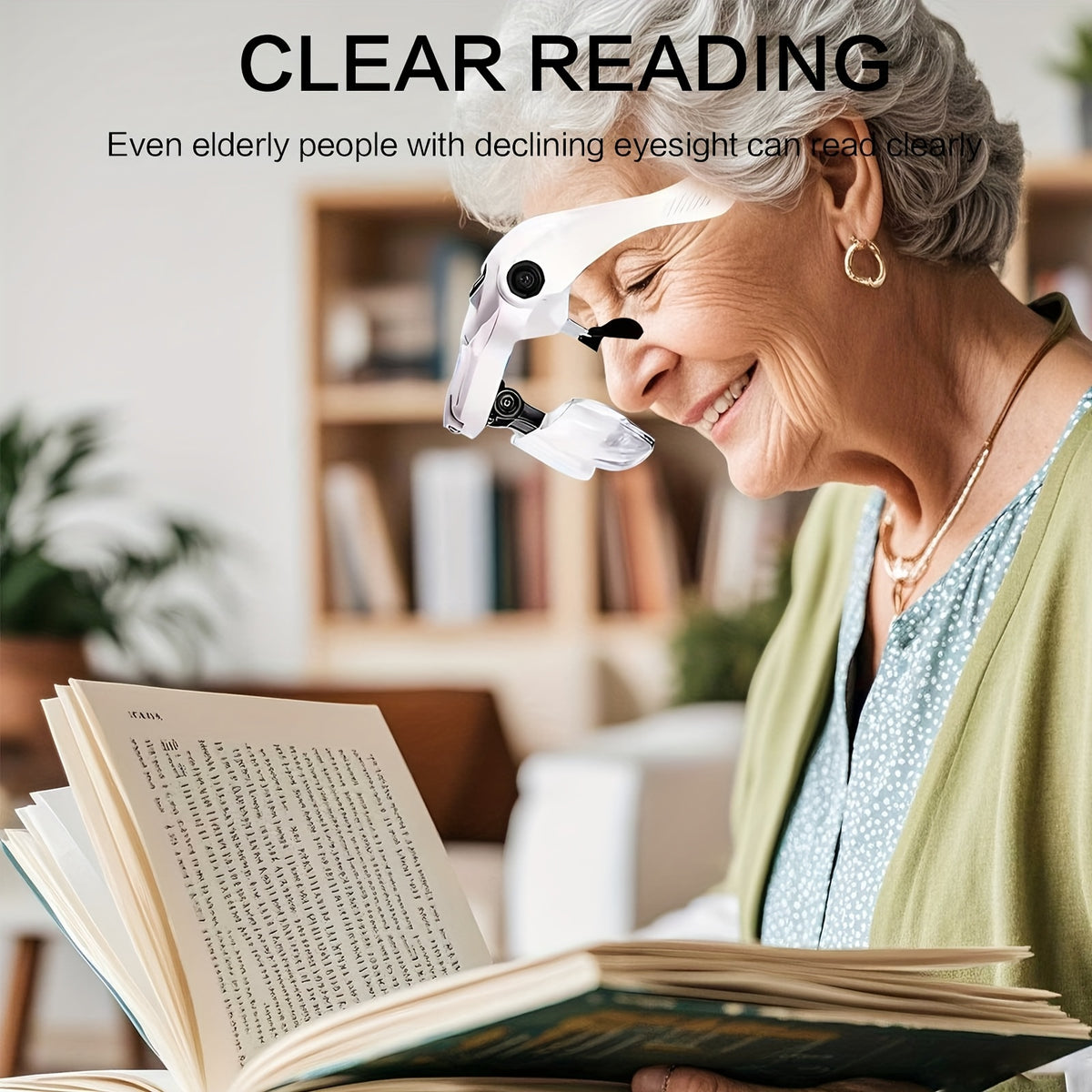 LED Head Magnifier in White with Adjustable Headband and Five Interchangeable Lenses from 1X to 3.5X for Reading, Jewelry Crafts, Models and Detail Inspection