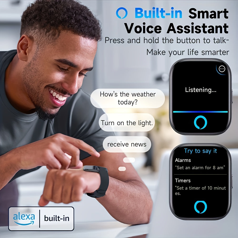 Activity Tracker Smartwatch with Alexa, 1.95-Inch Display, Call Answering, 100+ Sport Modes, Step Counter and Sleep Tracking for Android and iPhone
