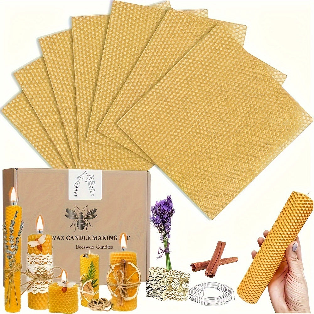 Beeswax Sheet Candle Craft Kit, Listed 22-Piece DIY Candle Making Set with Wax Sheets and Unspecified Additions for Beginner Hobby Projects and Handmade Gifts