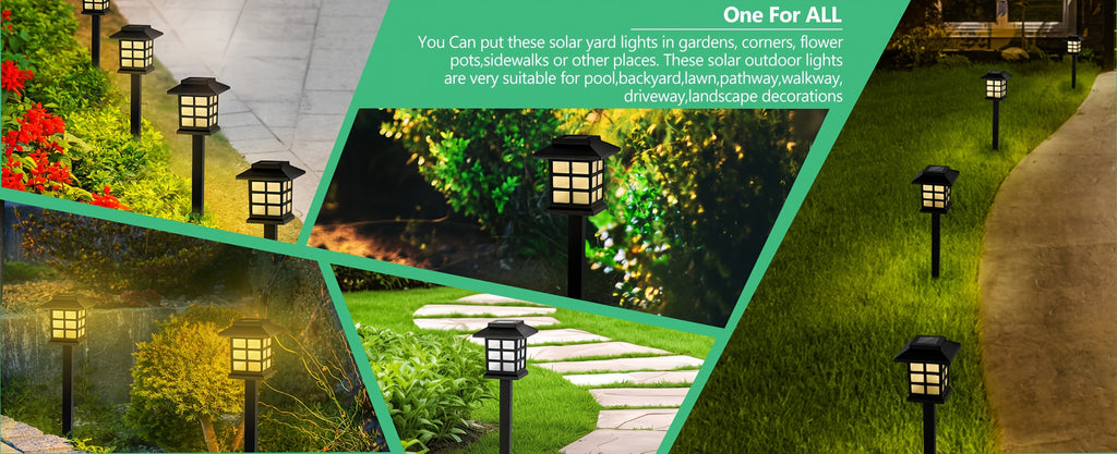 White-Light Solar Pathway Lights, Listed 12-Piece Outdoor LED Set with Automatic On-Off for Garden Paths, Lawn Borders, Patio and Yard Landscape Decoration